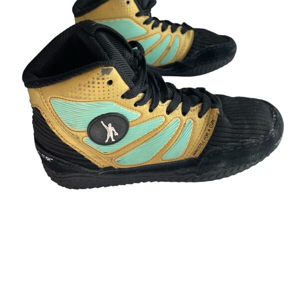Pin Cancer x Matabourne Limited Edition Wrestling Shoes Sz 2 Wrestle For A Cure - Picture 5 of 13